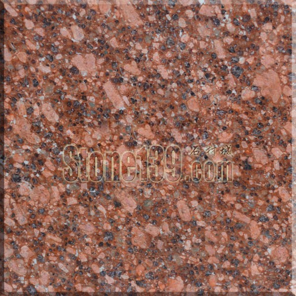 花崗巖映山紅、代代紅和光澤紅以及光澤珍珠紅石材的比較