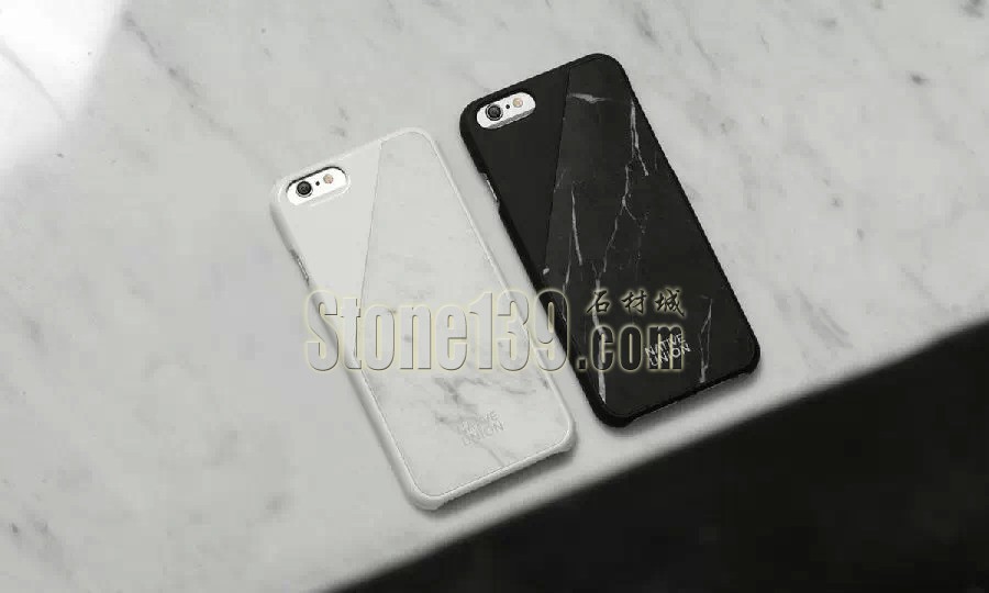 黑白天然石材打造的真正的石材材質手機外殼