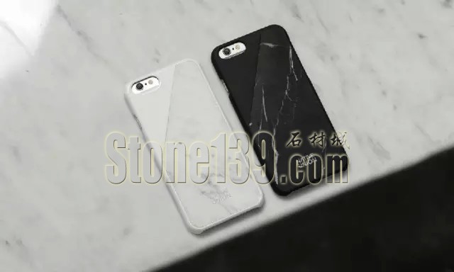 黑白天然石材打造的真正的石材材質手機外殼