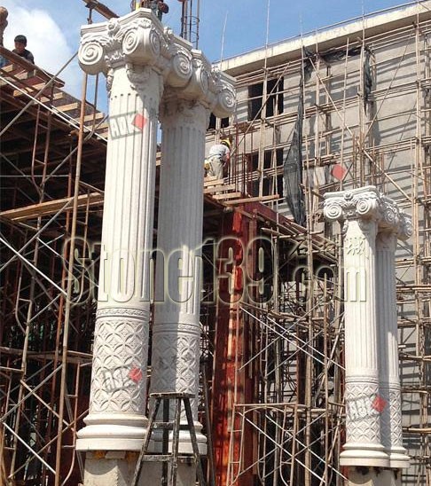 石材羅馬柱的安裝
