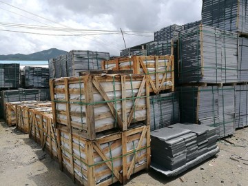 長泰芝麻黑花崗巖成品出口打包