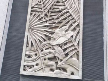 芝麻黑拉絲面背景墻 表面花崗巖浮雕產品