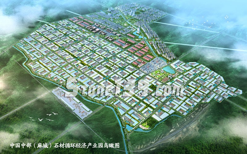 中部(麻城)石材產業園規劃鳥瞰圖