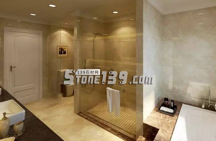 夏天裝飾浴室,大理石鋪地應該這么用