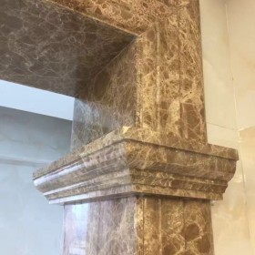 水晶淺啡大理石門套 異形線條