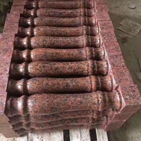 紅色花崗巖圓欄桿成品供應