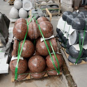 水頭紅色花崗巖圓球 石球批發