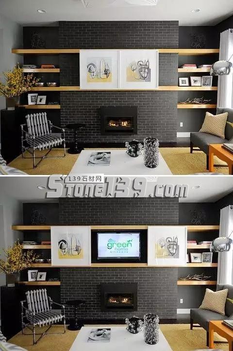 電視背景墻裝飾設計 不只一面石材墻壁這么簡單 電視背景墻