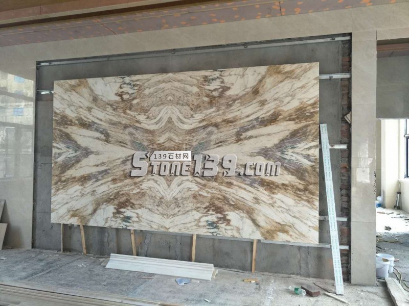 聯盛石業黃金龍大理石背景墻