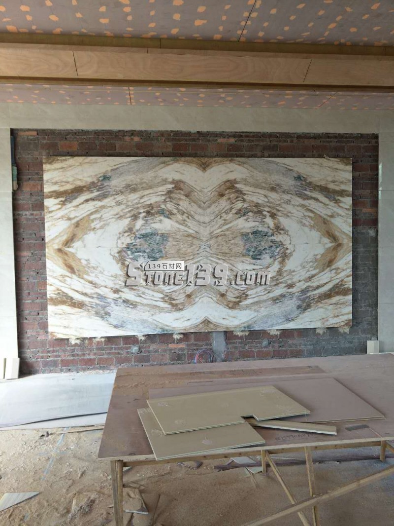 聯盛石業黃金龍大理石背景墻