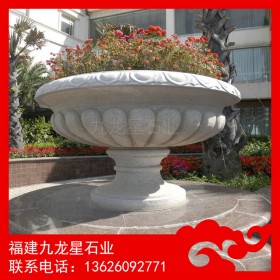 供應石雕花缽 石材花缽批發 自有礦山開采加工