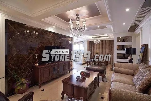各種風格的石材電視墻讓人眼花繚亂