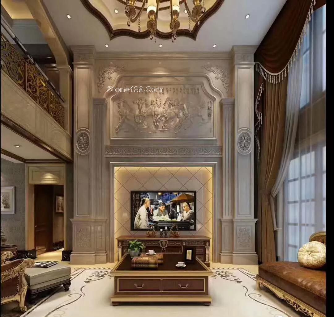 50款復式樓躍層挑高石材背景墻實景案例欣賞 復式樓挑高躍層石材背景墻