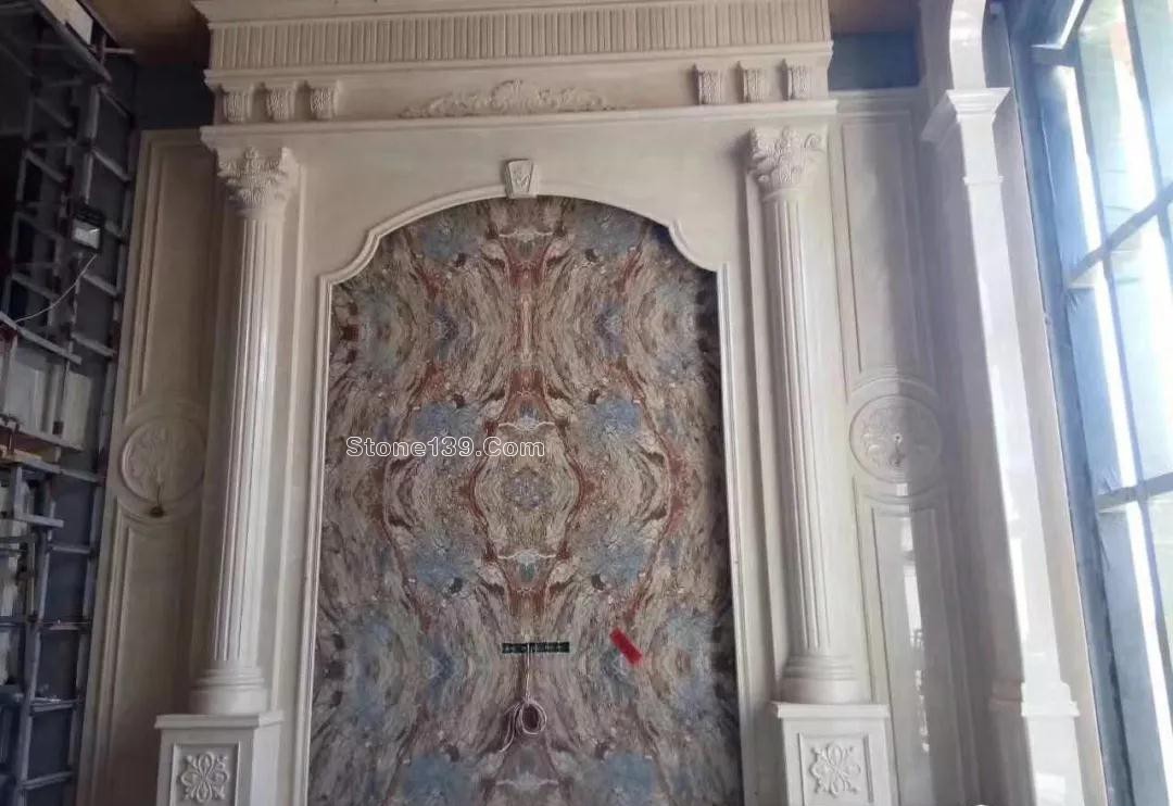 50款復式樓躍層挑高石材背景墻實景案例欣賞 復式樓挑高躍層石材背景墻