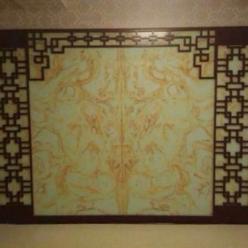 中國風背景 青玉透光人造石屏風裝飾