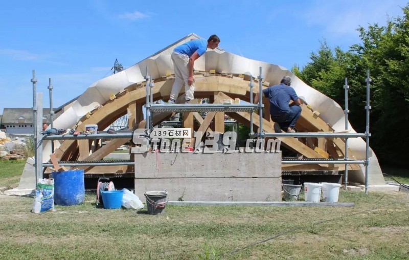 用(意大利)原石打造的拱形石材拋物線拱形預制結構