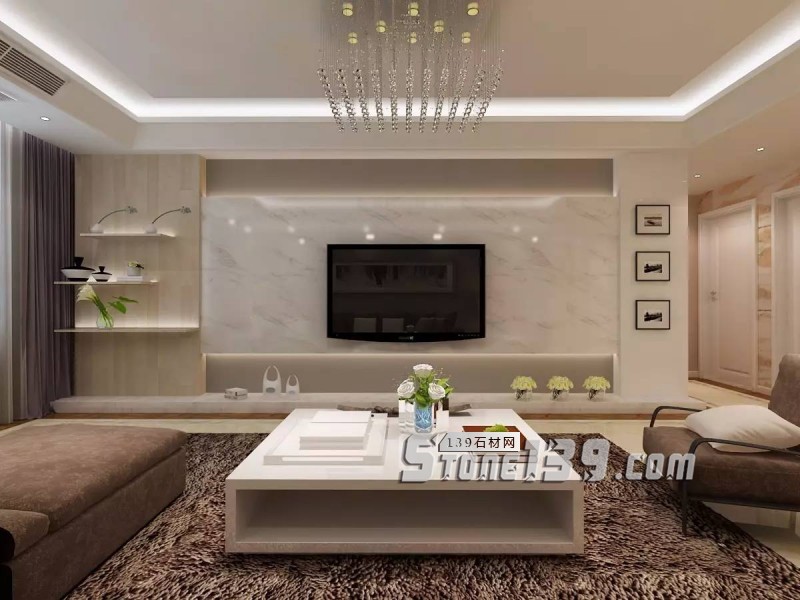 80后、90后年輕人鐘愛的大理石電視背景墻裝飾風格