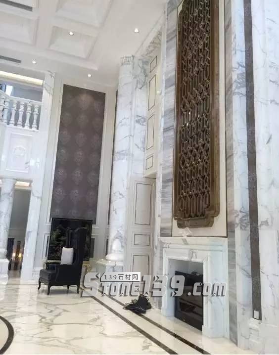 雪花白大理石經典裝飾設計案例-感受奢華紋理之美