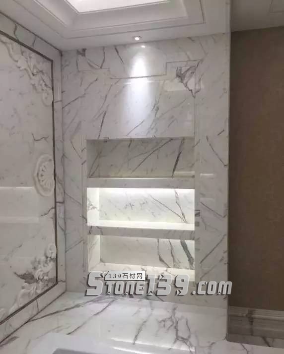 雪花白大理石經典裝飾設計案例-感受奢華紋理之美