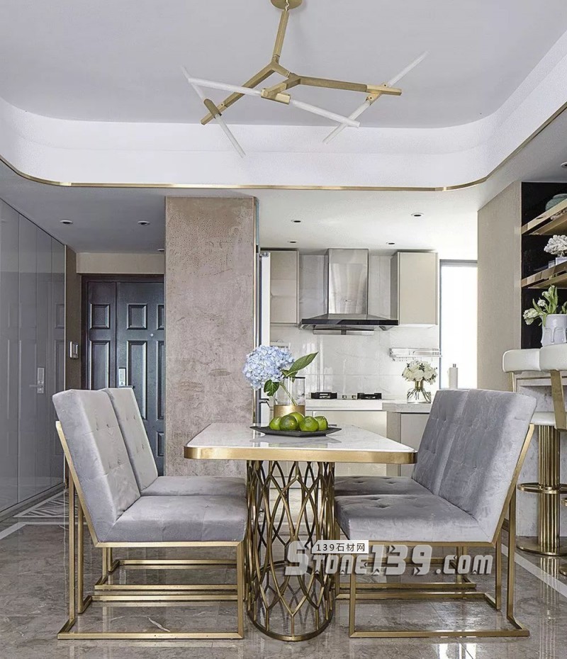 輕奢主義 | 大理石+黃銅鑲嵌設計裝飾應用