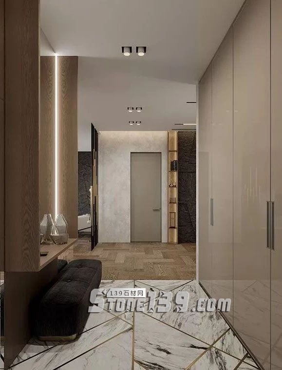 輕奢主義 | 大理石+黃銅鑲嵌設計裝飾應用