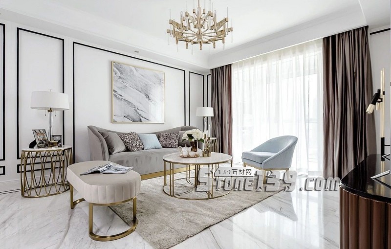 輕奢主義 | 大理石+黃銅鑲嵌設計裝飾應用