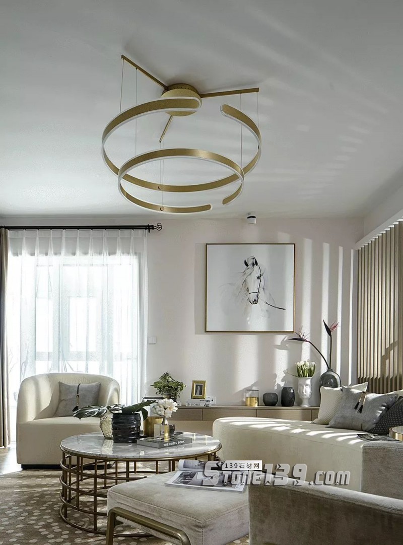 輕奢主義 | 大理石+黃銅鑲嵌設計裝飾應用