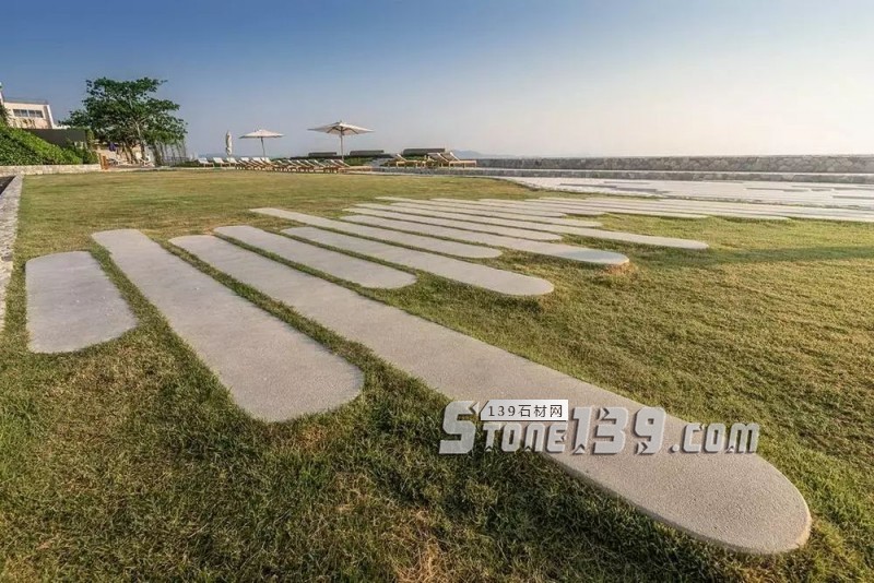 創意景觀設計,石材嵌草鋪裝惹人醉