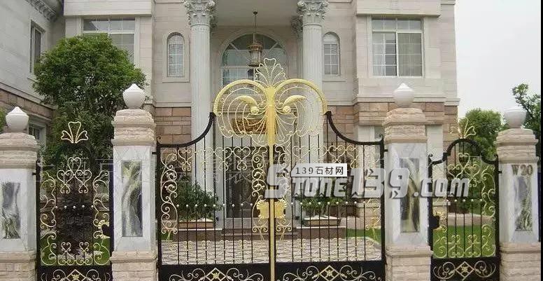 石材別墅大門 庭院石材大門柱實(shí)例拍攝欣賞 別墅庭院大門石材