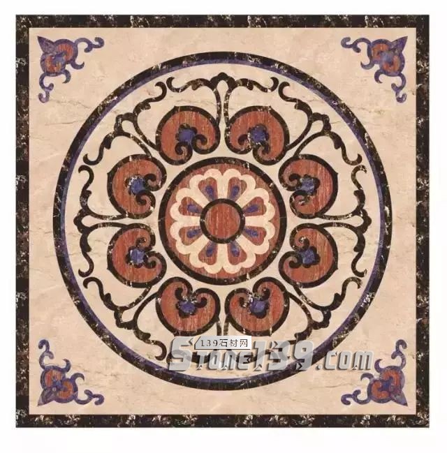方形內(nèi)帶圓形拼花 大理石拼花圖案