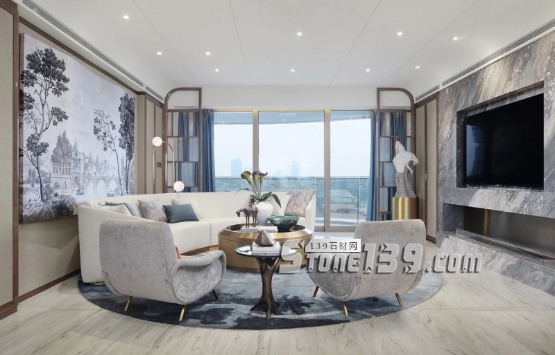 淺色大理石+黃銅,輕奢別墅裝飾 有質感有品味的生活