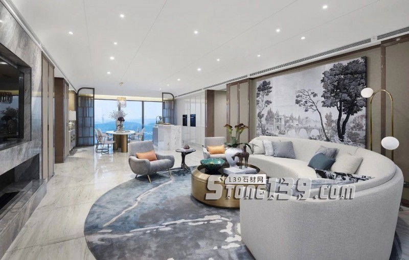 淺色大理石+黃銅,輕奢別墅裝飾 有質感有品味的生活