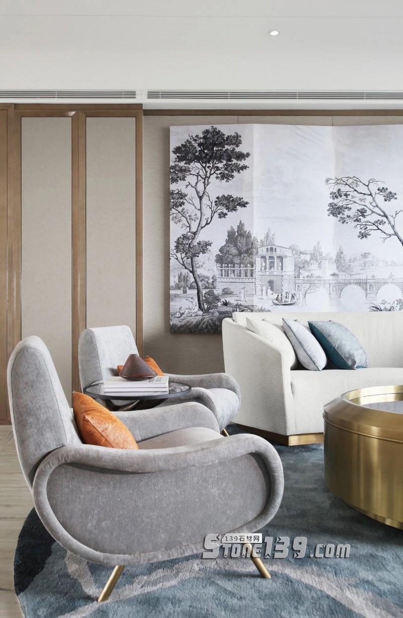 淺色大理石+黃銅,輕奢別墅裝飾 有質感有品味的生活