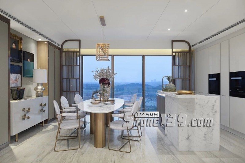 淺色大理石+黃銅,輕奢別墅裝飾 有質感有品味的生活