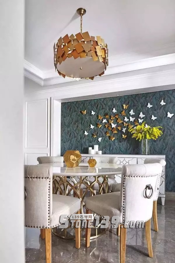 大理石+金屬，輕奢風的最佳cp