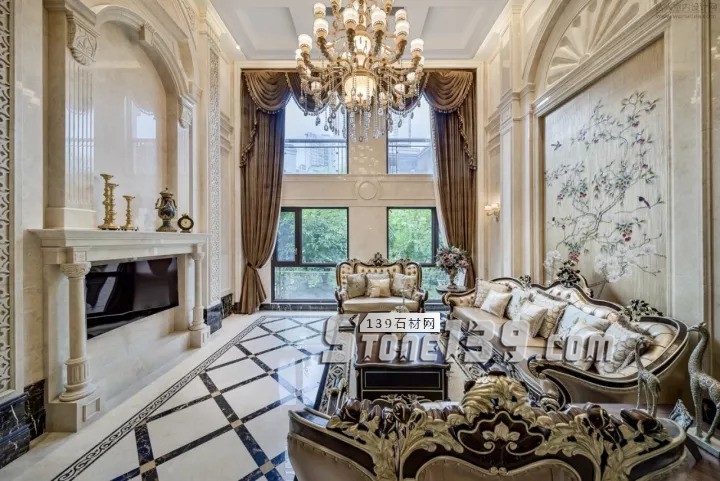 英倫風貴族氣派大理石裝飾的客廳