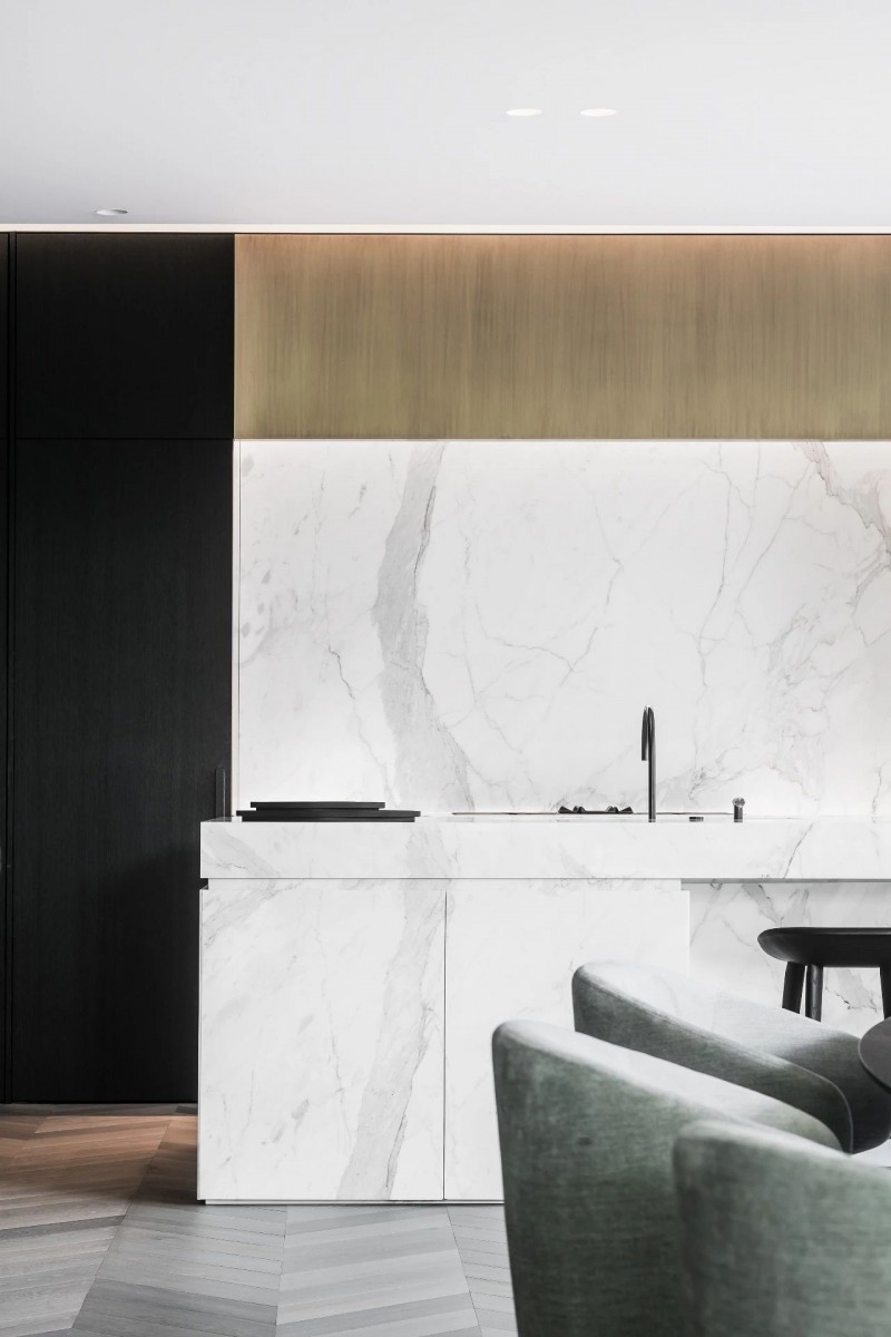 大理石裝飾的室內空間 黑白灰色經典國際范