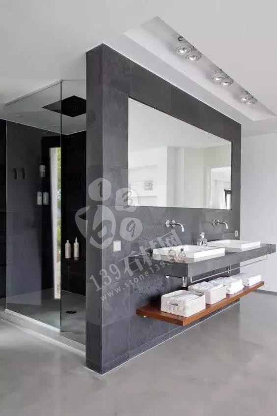 實體墻式衛(wèi)生間裝飾大理石案例