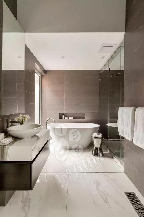 實體墻式衛(wèi)生間裝飾大理石案例