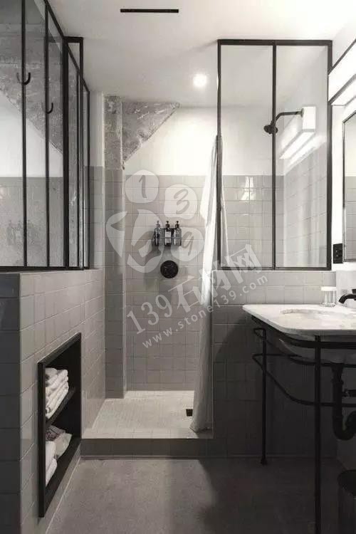 實體墻式衛(wèi)生間裝飾大理石案例