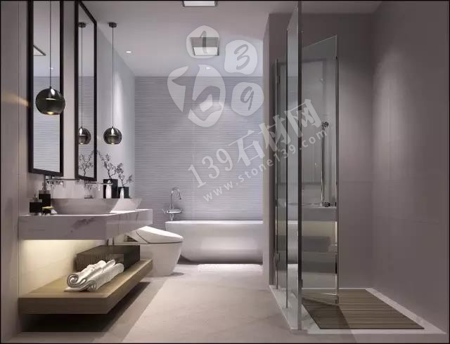 獨立式衛(wèi)生間裝飾大理石案例