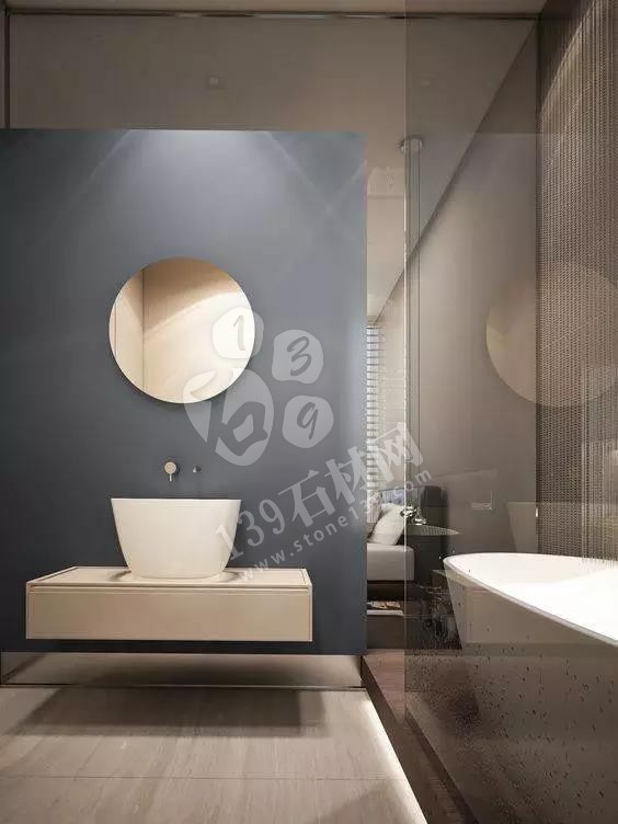 獨立式衛(wèi)生間裝飾大理石案例