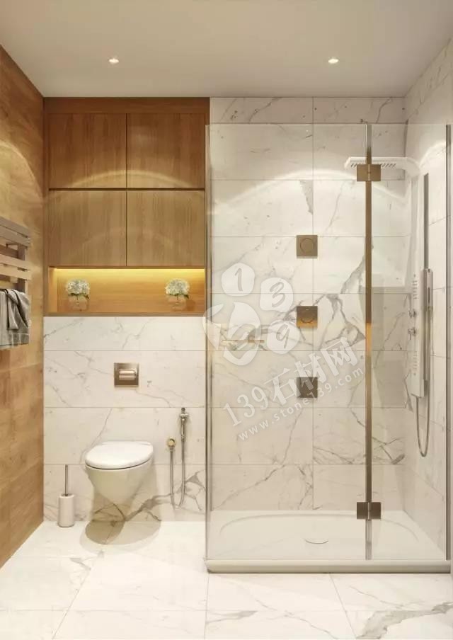 獨立式衛(wèi)生間裝飾大理石案例