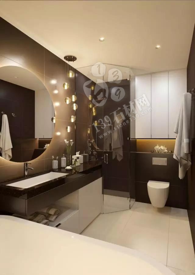 獨立式衛(wèi)生間裝飾大理石案例