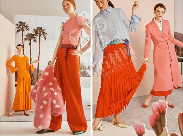 2019年流行的“珊瑚橘”主打色調