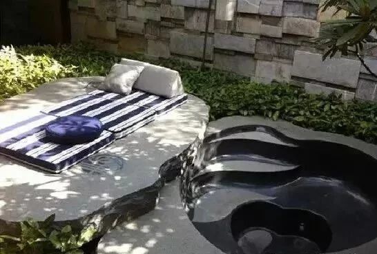 石材泡池(大型石材浴缸)從生產加工到施工安裝全過程 大型天然石材浴缸 石材泡池