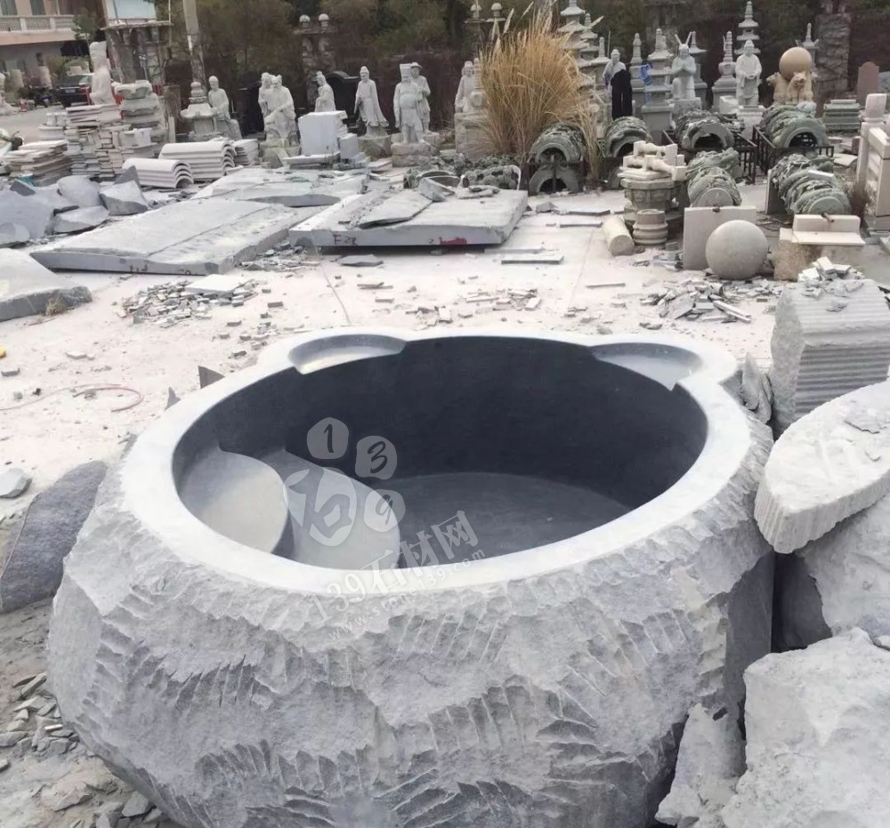 石材泡池(大型石材浴缸)從生產加工到施工安裝全過程 大型天然石材浴缸 石材泡池