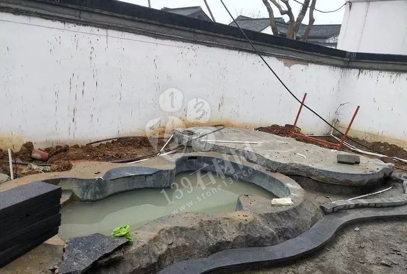 石材泡池(大型石材浴缸)從生產加工到施工安裝全過程 大型天然石材浴缸 石材泡池