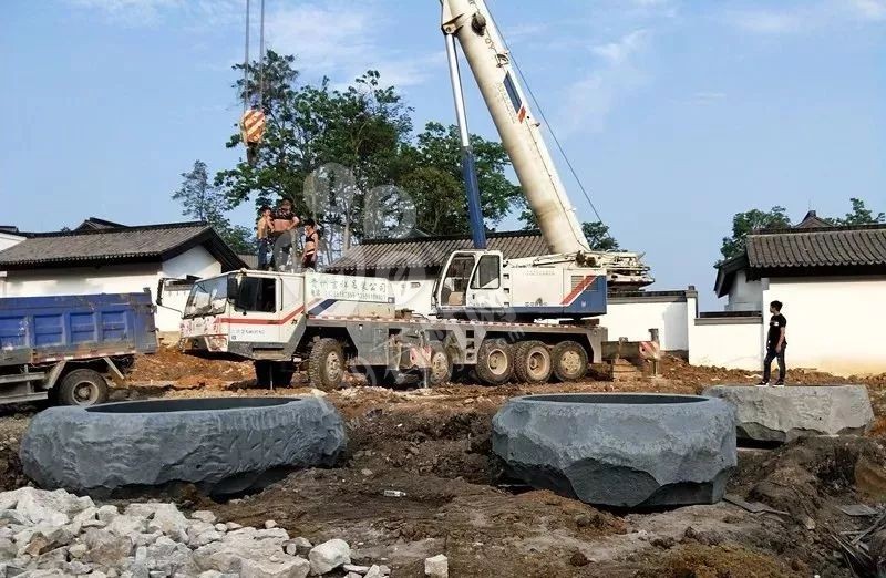 石材泡池(大型石材浴缸)從生產加工到施工安裝全過程 大型天然石材浴缸 石材泡池