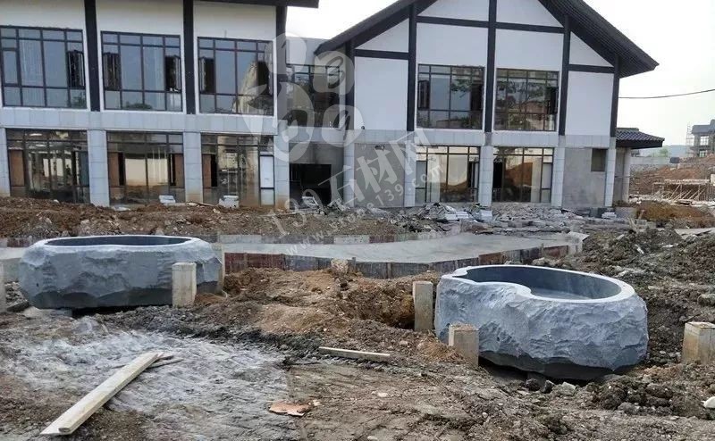 石材泡池(大型石材浴缸)從生產加工到施工安裝全過程 大型天然石材浴缸 石材泡池